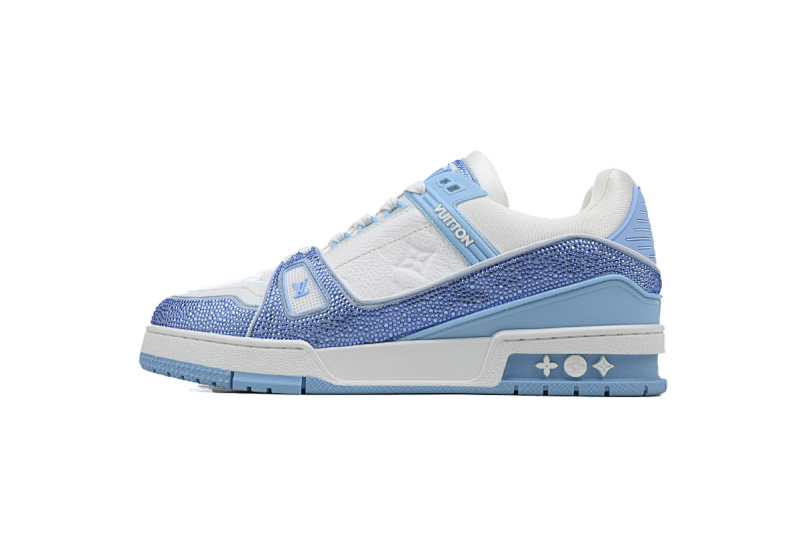 【EA0ET】蓝白钻 路易威登 LV钻面休闲板鞋 LOUIS VUITTON Trainer