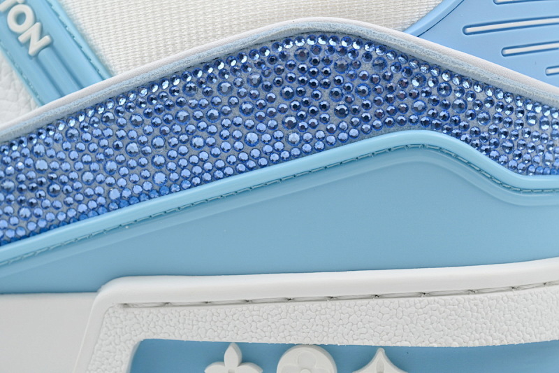 【EA0ET】蓝白钻 路易威登 LV钻面休闲板鞋 LOUIS VUITTON Trainer