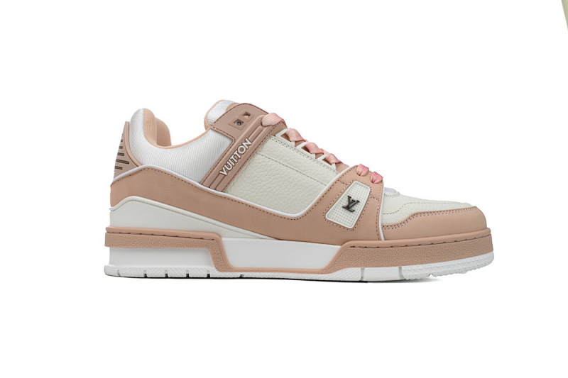 【EA0ET】圆头粉色 路易威登 LV休闲板鞋 LOUIS VUITTON Trainer