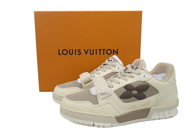 【EA0ET】圆头魔术杏色 路易威登 LV休闲板鞋 LOUIS VUITTON Trainer