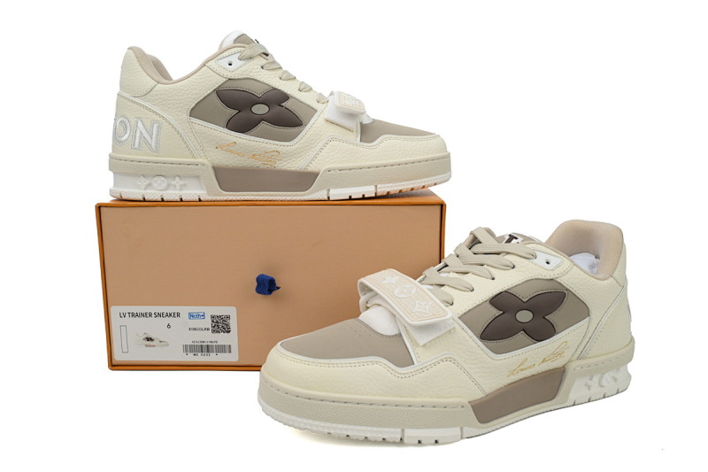 【EA0ET】圆头魔术杏色 路易威登 LV休闲板鞋 LOUIS VUITTON Trainer