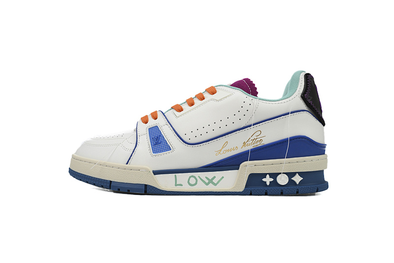 【EA0ET】限定湖水蓝 路易威登 LV休闲板鞋 LOUIS VUITTON Trainer Lake Blue