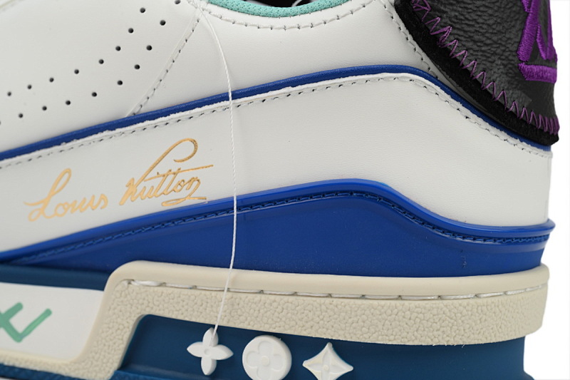 【EA0ET】限定湖水蓝 路易威登 LV休闲板鞋 LOUIS VUITTON Trainer Lake Blue