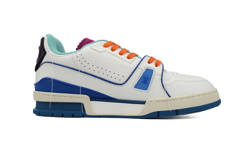 【EA0ET】限定湖水蓝 路易威登 LV休闲板鞋 LOUIS VUITTON Trainer Lake Blue