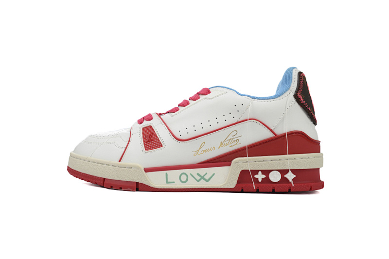 【EA0ET】限定黄蓝 路易威登 LV休闲板鞋 LOUIS VUITTON Trainer Yellow Blue