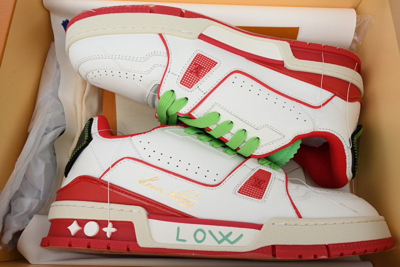 yupoo_288774_2d790ba8.jpg 【EA0ET】限定红绿 路易威登 LV休闲板鞋 LOUIS VUITTON Trainer Red Green