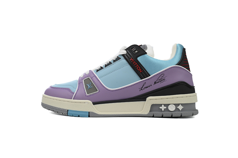 yupoo_288796_b6b861c6.jpg 【EA0ET】圆头鞋蓝紫 LV板鞋 Louis Vuitton Trainer Blue Purple 圆头系带 低帮时尚板鞋