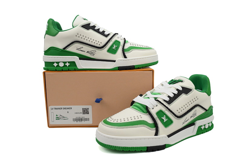 yupoo_288818_0fc654bf.jpg 【EA0ET】圆头全皮白绿 路易威登 LV休闲板鞋 LOUIS VUITTON Trainer
