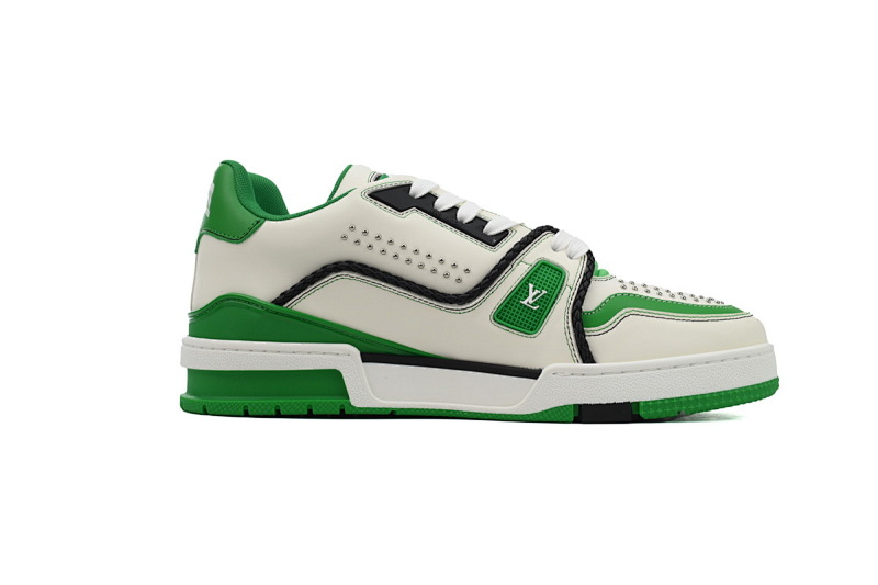 yupoo_288818_1fad883d.jpg 【EA0ET】圆头全皮白绿 路易威登 LV休闲板鞋 LOUIS VUITTON Trainer