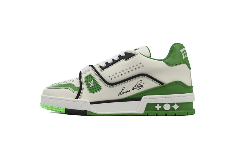 yupoo_288818_71b528a1.jpg 【EA0ET】圆头全皮白绿 路易威登 LV休闲板鞋 LOUIS VUITTON Trainer