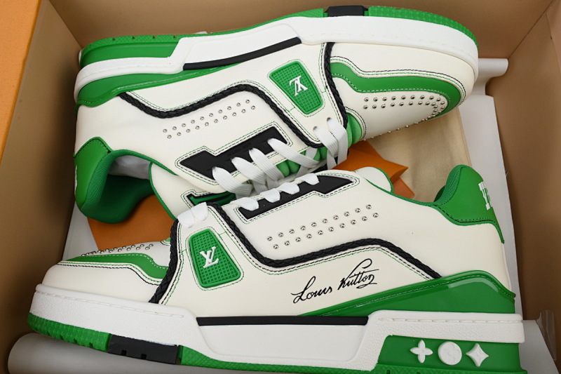 yupoo_288818_df76407f.jpg 【EA0ET】圆头全皮白绿 路易威登 LV休闲板鞋 LOUIS VUITTON Trainer