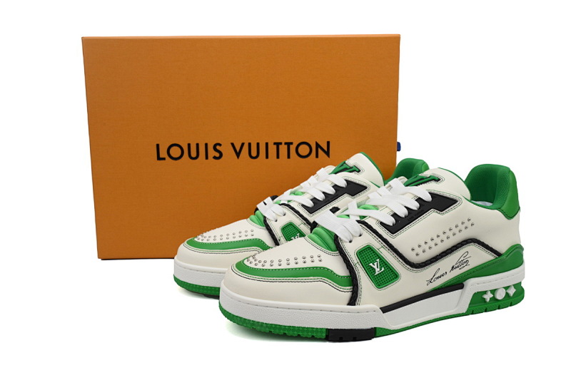 yupoo_288818_e6c66fcb.jpg 【EA0ET】圆头全皮白绿 路易威登 LV休闲板鞋 LOUIS VUITTON Trainer