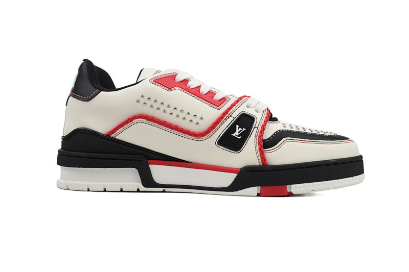 【EA0ET】圆头全皮黑白 路易威登 LV休闲板鞋 LOUIS VUITTON Trainer