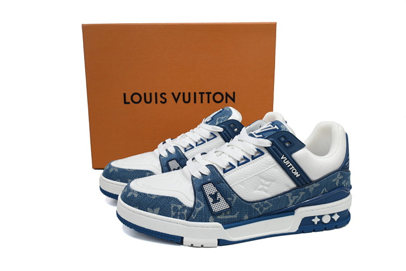 yupoo_288860_23be585d.jpg 【EA0ET】蓝色牛仔 LV板鞋 Louis Vuitton Trainer Blue 牛仔布拼接低帮 时尚板鞋