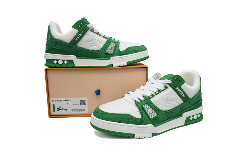 yupoo_288885_1101b006.jpg 【EA0ET】绿色牛仔 LV板鞋 Louis Vuitton Trainer Green 牛仔布拼接低帮 时尚板鞋