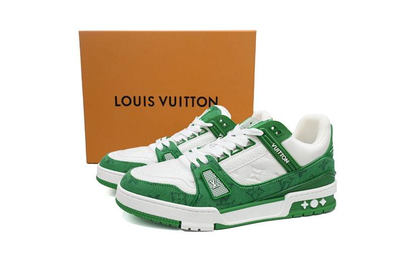 yupoo_288885_c5495869.jpg 【EA0ET】绿色牛仔 LV板鞋 Louis Vuitton Trainer Green 牛仔布拼接低帮 时尚板鞋