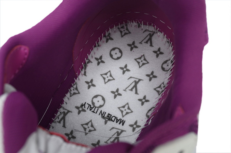 【EA0ET】牛仔紫色魔术贴 LV板鞋 Louis Vuitton Trainer Purple 网眼经典印花 时尚板鞋