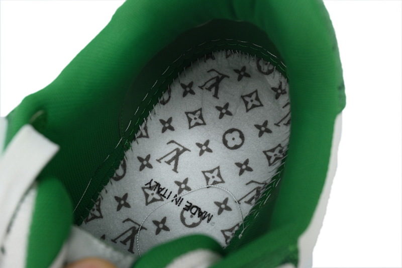 【EA0ET】牛仔绿色魔术贴 LV板鞋 Louis Vuitton Trainer Green 网眼经典印花 时尚板鞋