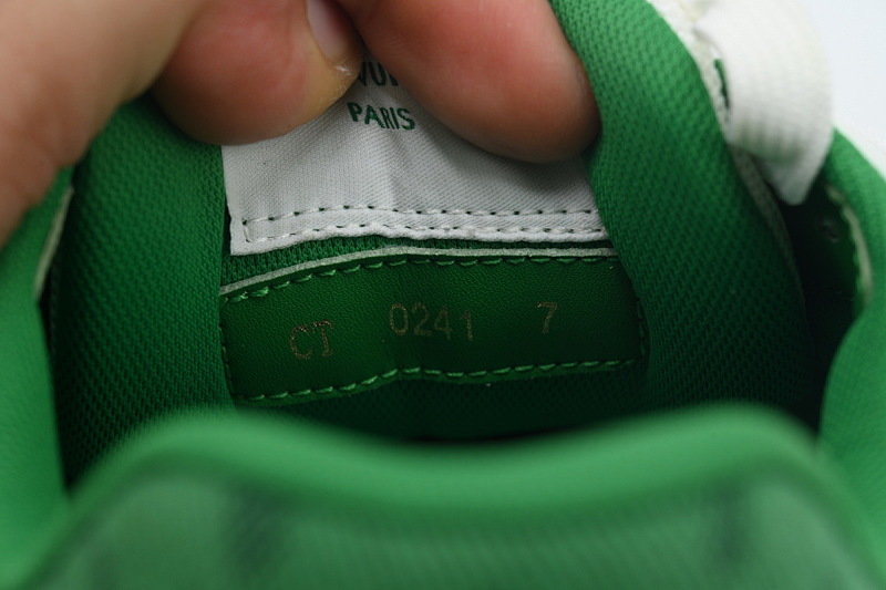 【EA0ET】牛仔绿色魔术贴 LV板鞋 Louis Vuitton Trainer Green 网眼经典印花 时尚板鞋