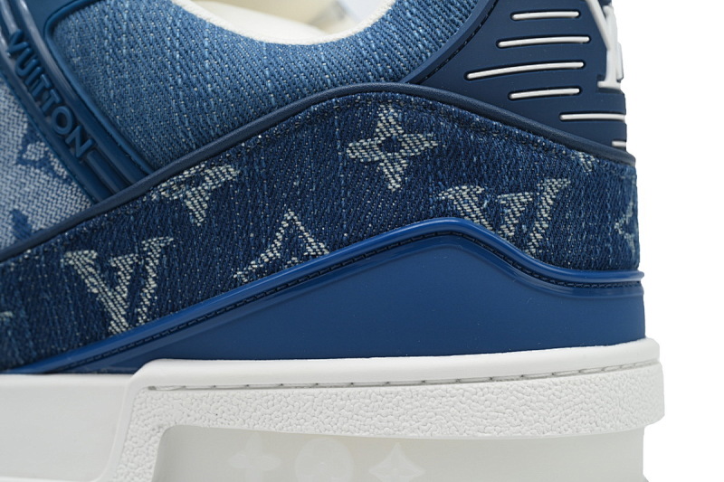 【EA0ET】新蓝牛仔 LV板鞋 Louis Vuitton Trainer Blue 牛仔布 时尚板鞋