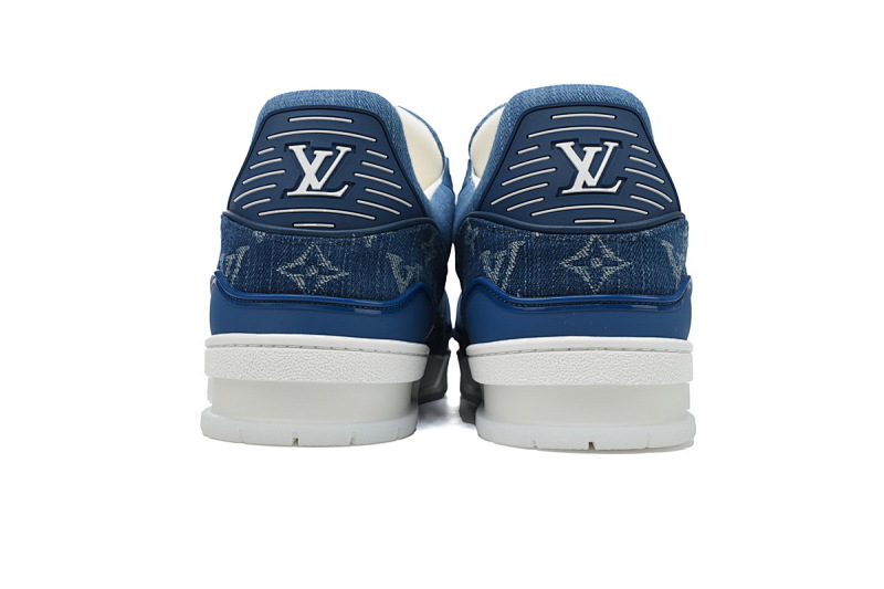 【EA0ET】新蓝牛仔 LV板鞋 Louis Vuitton Trainer Blue 牛仔布 时尚板鞋