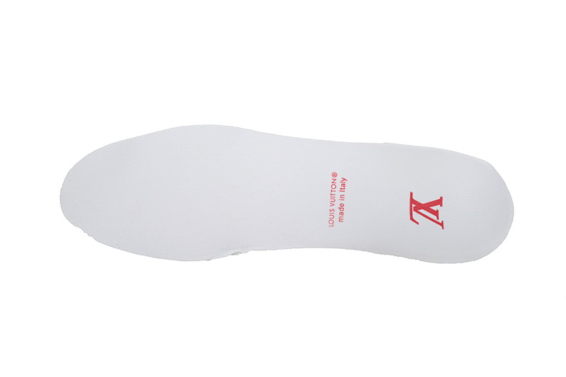 【EA0ET】红色魔术贴 LV板鞋 Louis Vuitton Trainer Red 圆头印花 时尚板鞋