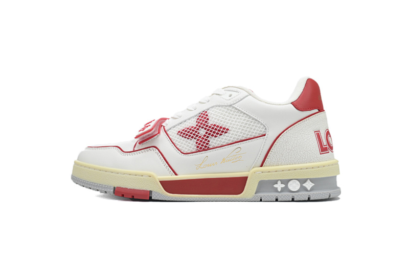 yupoo_289135_987db760.jpg 【EA0ET】红色魔术贴 LV板鞋 Louis Vuitton Trainer Red 圆头印花 时尚板鞋