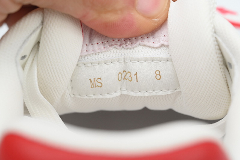 【EA0ET】红色魔术贴 LV板鞋 Louis Vuitton Trainer Red 圆头印花 时尚板鞋