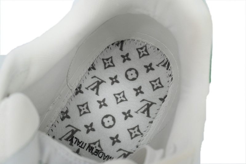 【EA0ET】绿色魔术贴 LV板鞋 Louis Vuitton Trainer Green 圆头印花 时尚板鞋