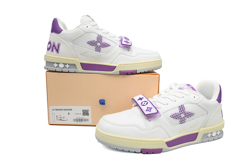 yupoo_289201_ddff49a1.jpg 【EA0ET】紫色魔术贴 LV板鞋 Louis Vuitton Trainer Purple 圆头印花 时尚板鞋