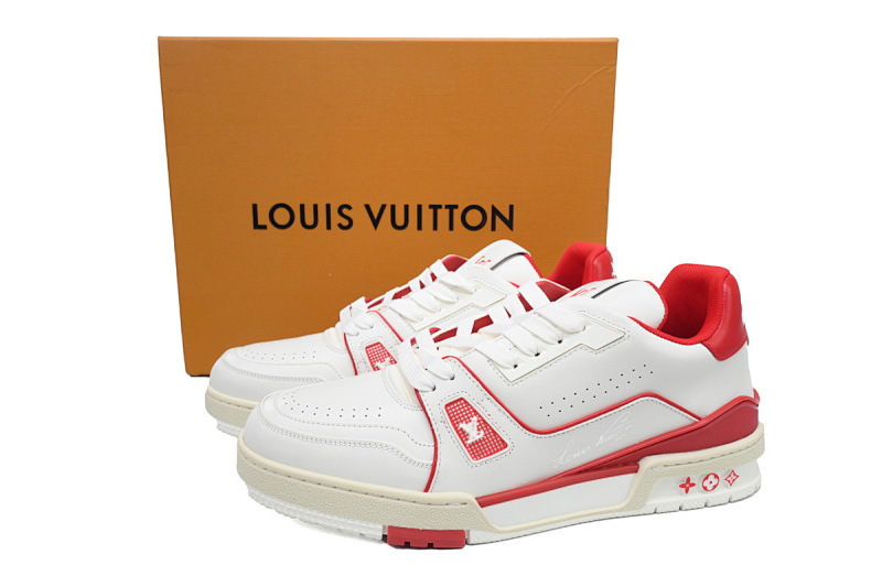 yupoo_289248_e16a38a2.jpg 【EA0ET】54白红 LV板鞋 Louis Vuitton Trainer White Red 时尚板鞋