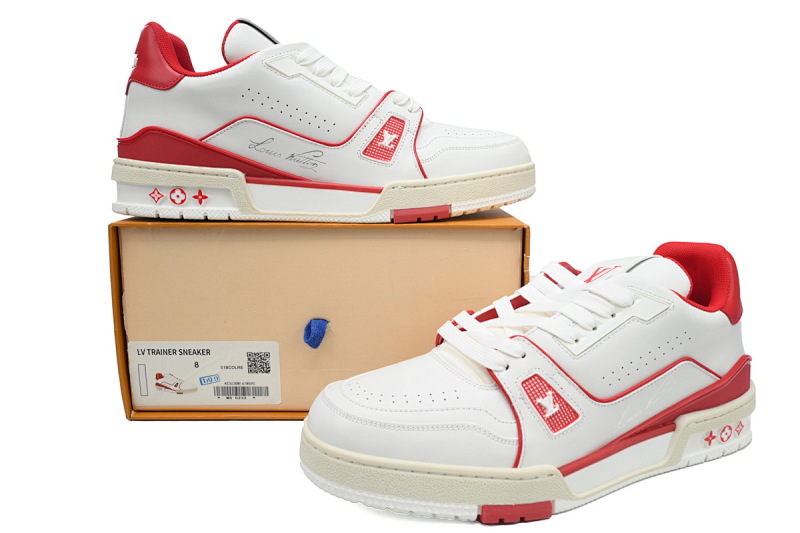 yupoo_289248_f3085de8.jpg 【EA0ET】54白红 LV板鞋 Louis Vuitton Trainer White Red 时尚板鞋
