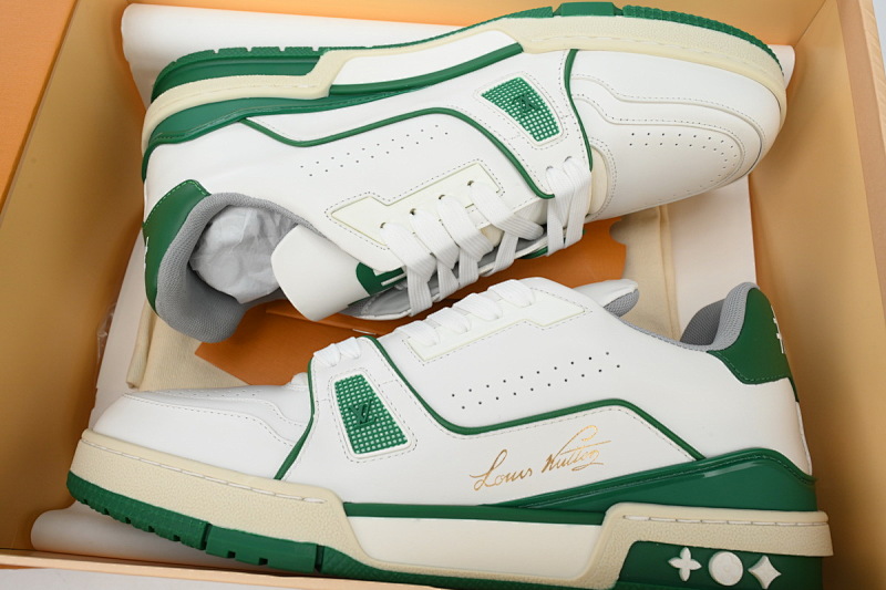 yupoo_289336_13278497.jpg 【EA0ET】54白绿 LV板鞋 Louis Vuitton Trainer White Green 时尚板鞋