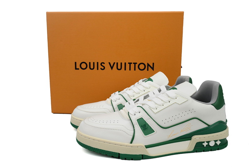 yupoo_289336_1c2c465b.jpg 【EA0ET】54白绿 LV板鞋 Louis Vuitton Trainer White Green 时尚板鞋