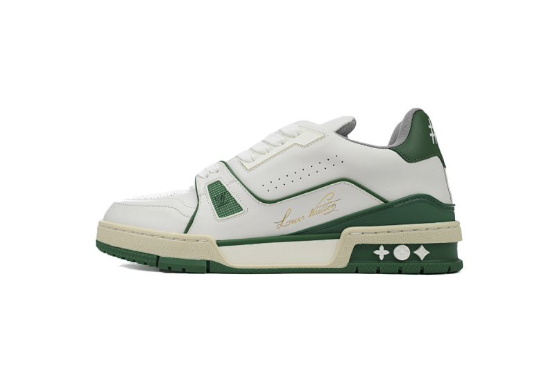 yupoo_289336_9303eba6.jpg 【EA0ET】54白绿 LV板鞋 Louis Vuitton Trainer White Green 时尚板鞋