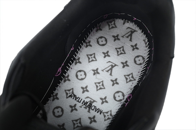 【EA0ET】紫金湖人 LV板鞋 Louis Vuitton Trainer White Orange 牛皮经典花纹 时尚板鞋