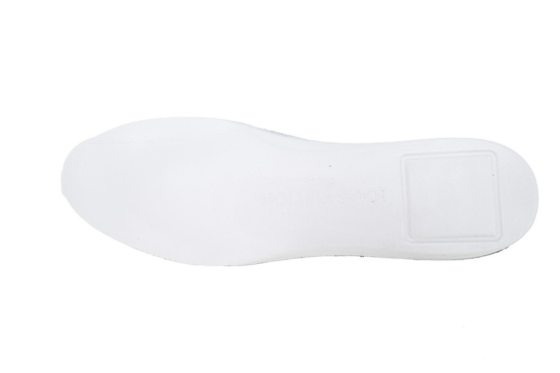 【EA0ET】紫金湖人 LV板鞋 Louis Vuitton Trainer White Orange 牛皮经典花纹 时尚板鞋
