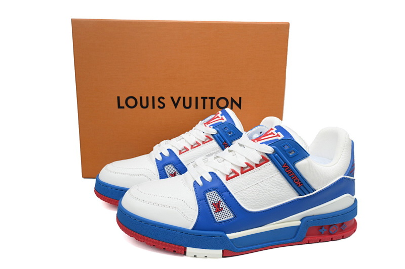 yupoo_289424_5a0ae0bf.jpg 【EA0ET】粒面叮当猫 LV板鞋 Louis Vuitton Trainer White Orange 拼色休闲 时尚板鞋