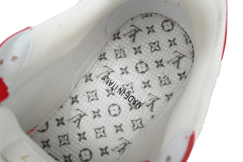yupoo_289446_4110bb59.jpg 【EA0ET】粒面中国红 LV板鞋 Louis Vuitton Trainer White Orange 牛皮织物慈善款 时尚板鞋