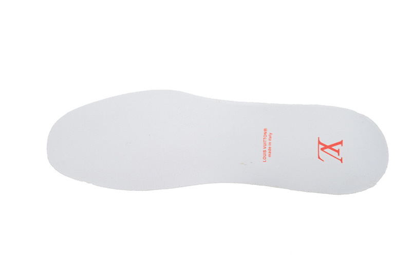 【EA0ET】压花白橙 LV板鞋 Louis Vuitton Trainer White Orange 牛皮花纹 时尚板鞋