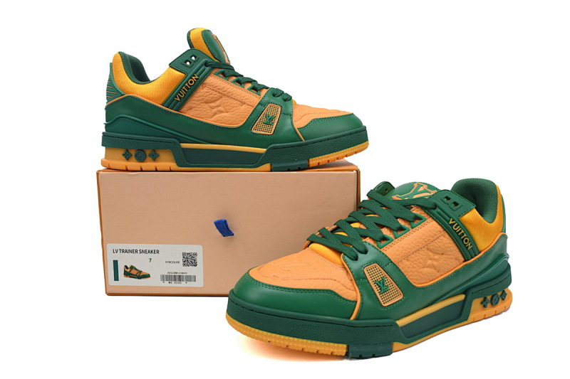 yupoo_289490_77cce7c4.jpg 【EA0ET】压花黄绿 LV板鞋 Louis Vuitton Trainer Yellow Green 牛皮花纹 时尚板鞋