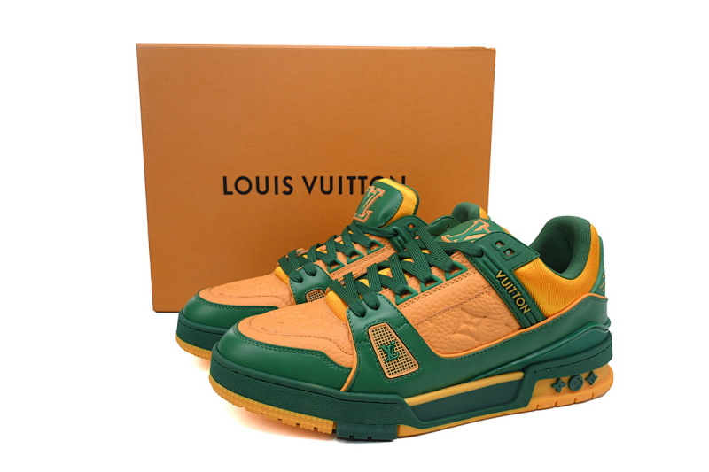 yupoo_289490_8afa337c.jpg 【EA0ET】压花黄绿 LV板鞋 Louis Vuitton Trainer Yellow Green 牛皮花纹 时尚板鞋