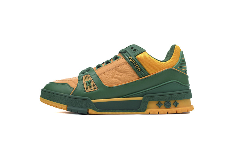 yupoo_289490_aaa8e40e.jpg 【EA0ET】压花黄绿 LV板鞋 Louis Vuitton Trainer Yellow Green 牛皮花纹 时尚板鞋