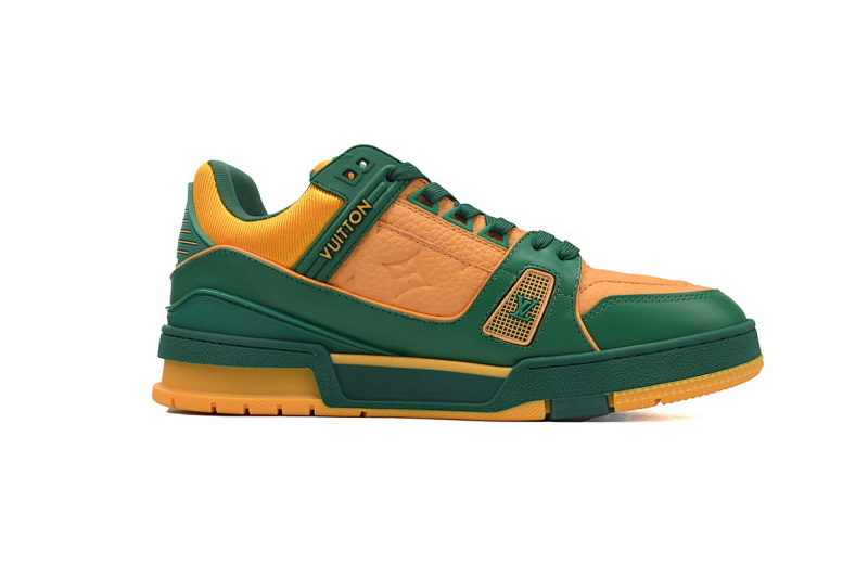 yupoo_289490_b7db1834.jpg 【EA0ET】压花黄绿 LV板鞋 Louis Vuitton Trainer Yellow Green 牛皮花纹 时尚板鞋