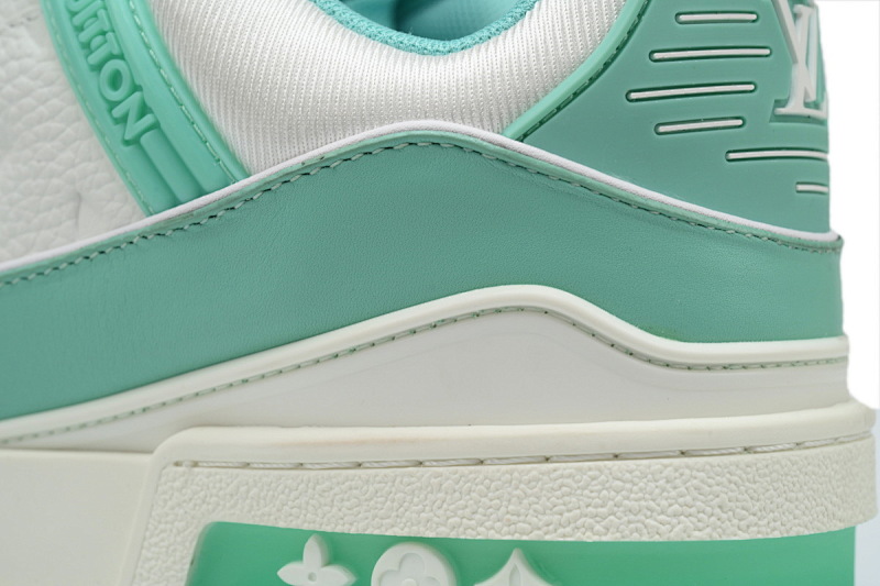 【EA0ET】压花薄荷绿 LV板鞋 Louis Vuitton Trainer Mint Green 牛皮花纹 时尚板鞋