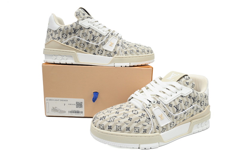 【EA0ET】织物褐色 LV板鞋 Louis Vuitton Trainer Brown 时尚板鞋