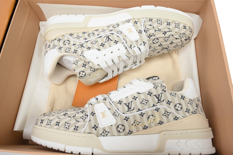 【EA0ET】织物褐色 LV板鞋 Louis Vuitton Trainer Brown 时尚板鞋