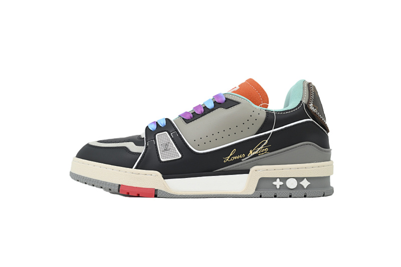 【EA0ET】走秀湖水蓝 LV板鞋 Louis Vuitton Trainer Blue 时尚板鞋