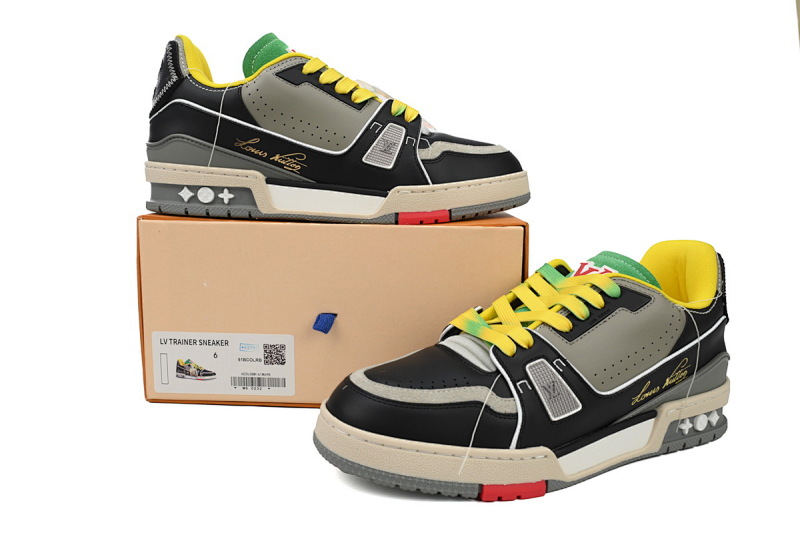 【EA0ET】走秀内黄 LV板鞋 Louis Vuitton Trainer Yellow 时尚板鞋