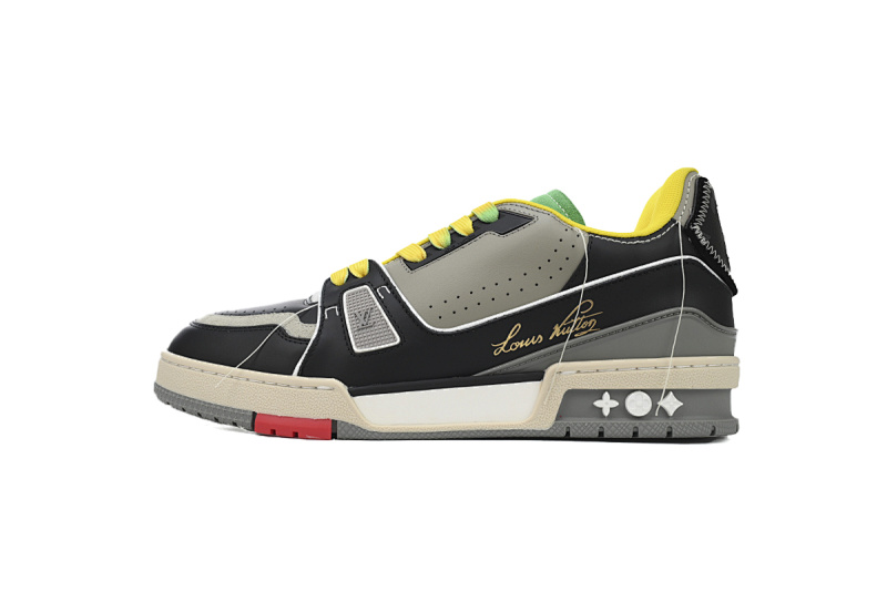 【EA0ET】走秀内黄 LV板鞋 Louis Vuitton Trainer Yellow 时尚板鞋
